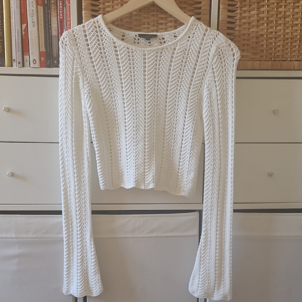 Dynamite Cream Crochet Blouse